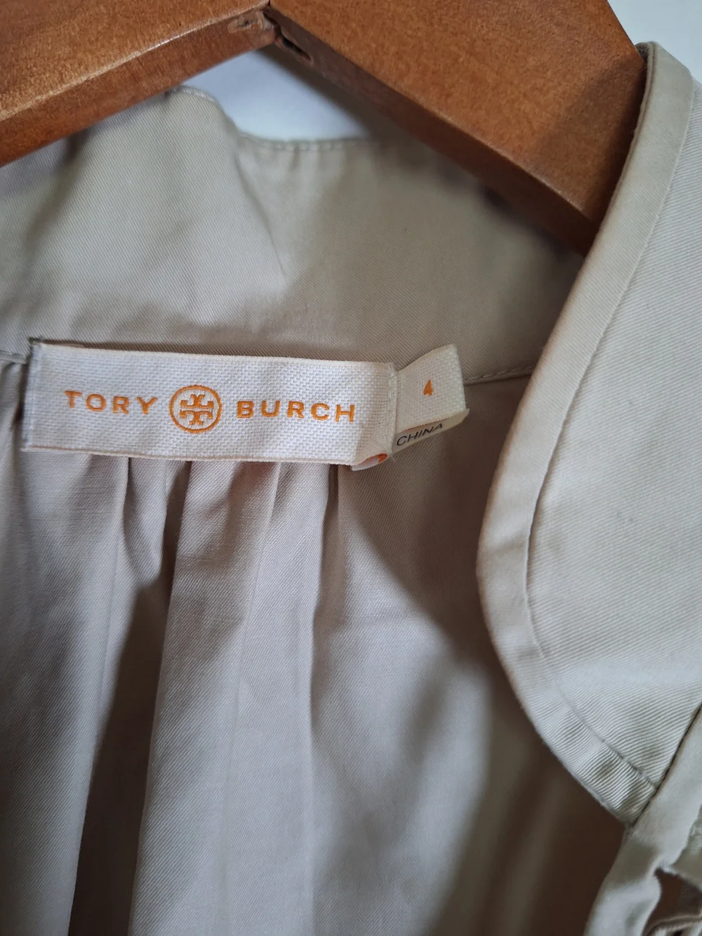 Tory Burch Tan Black Waistband and Cuffs Midi Dress Size 4